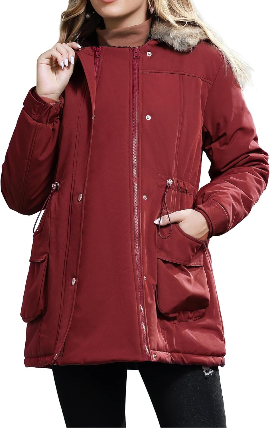 Detalle de Maacie Manteau de maternité d'hiver en coton — veste chaude et pratique au quotidien