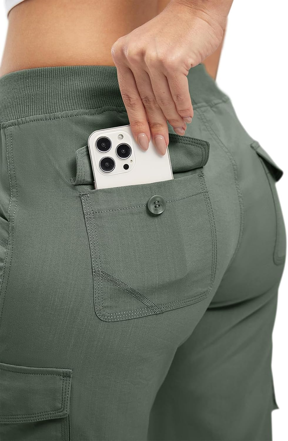 Detalle de TBMPOY Women's Cargo Capris: Lightweight Hiking Pants with 6 Pockets