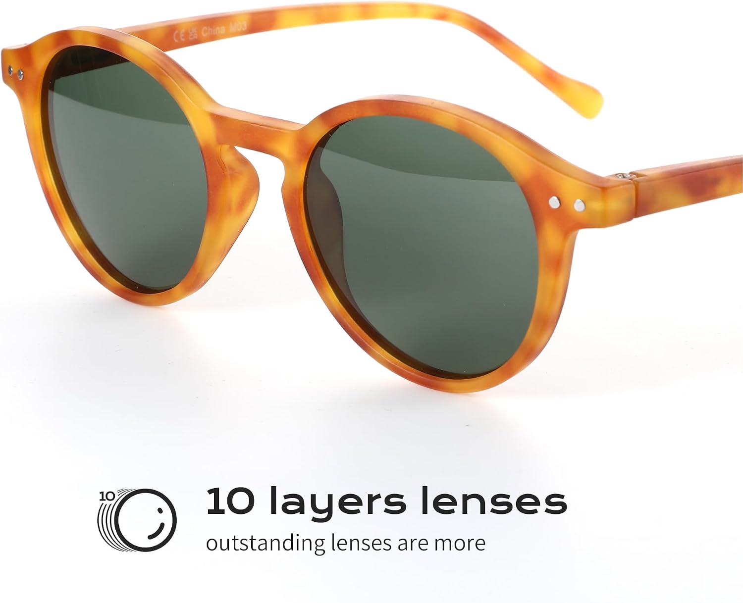 Detalle de ZENOTTIC Sonnenbrille Polarisiert Rund Retro – UV 400 Schutz, Vintage Rahmen für Damen und Herren