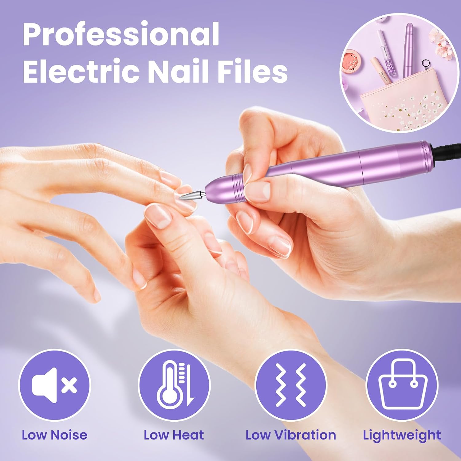 Thumbnail 1 de KOOFIT Nagelfräser & elektrische Nagelfeile für Gelnägel – verstellbare Geschwindigkeit bis 20.000 u/Min