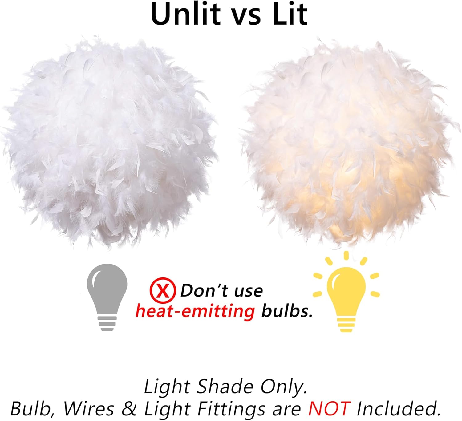 Detalle de Waneway feather lamp shade 50cm for pendants
