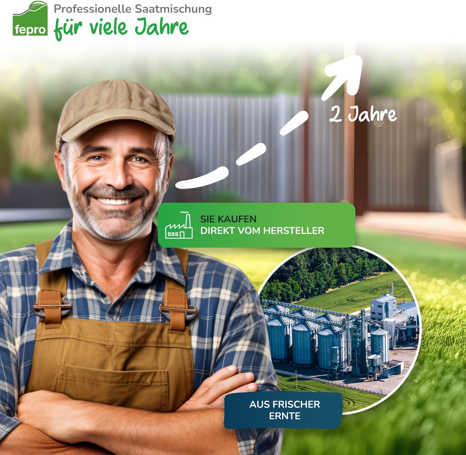 Thumbnail 5 de 10 kg Rasensamen trocken- & dürreresistent für Trockenrasen und Schattenrasen – schnellkeimend, für Neu- und Nachsaat (bis 400 m²)