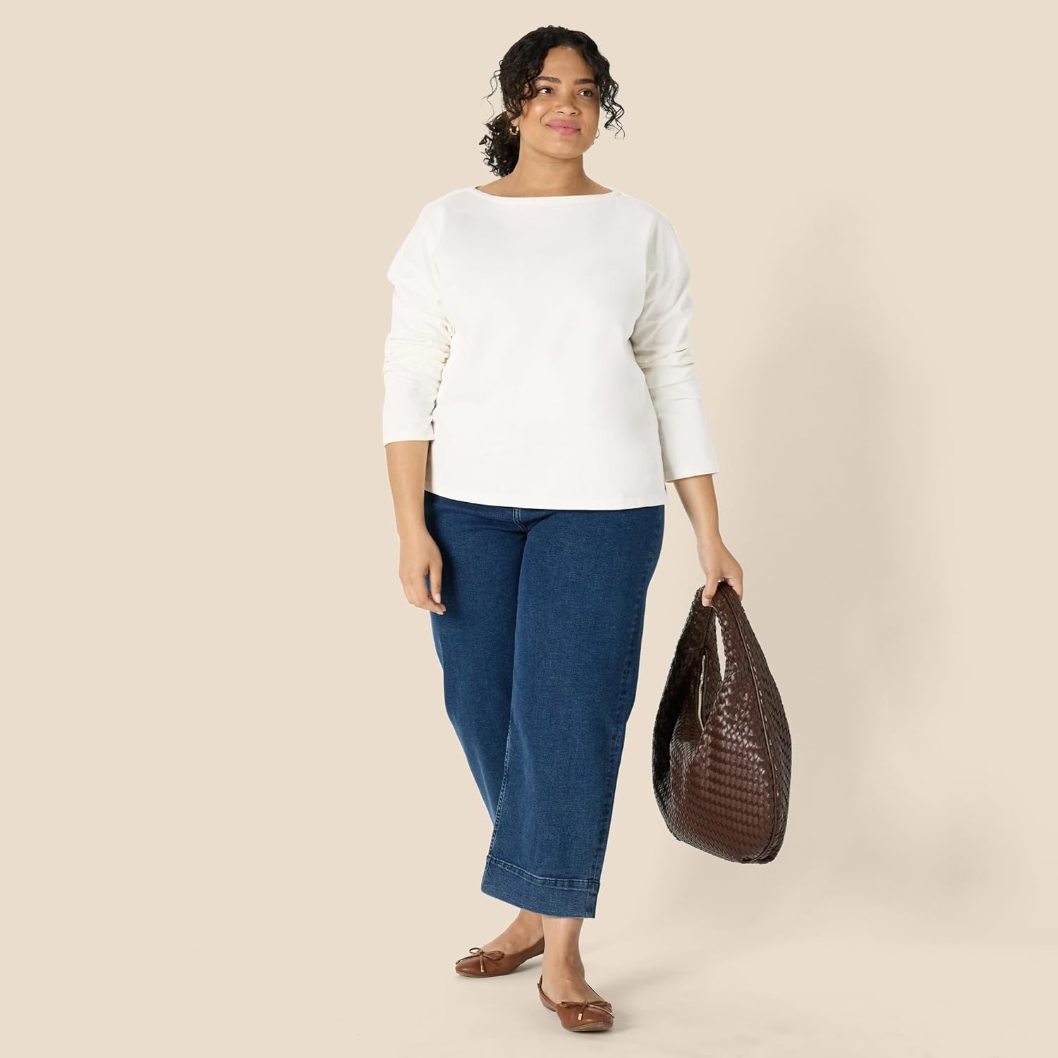 Thumbnail 5 de Amazon Essentials Damen U-Boot-Ausschnitt Langarmshirt aus schwerer Baumwolle – Herbst & Winter