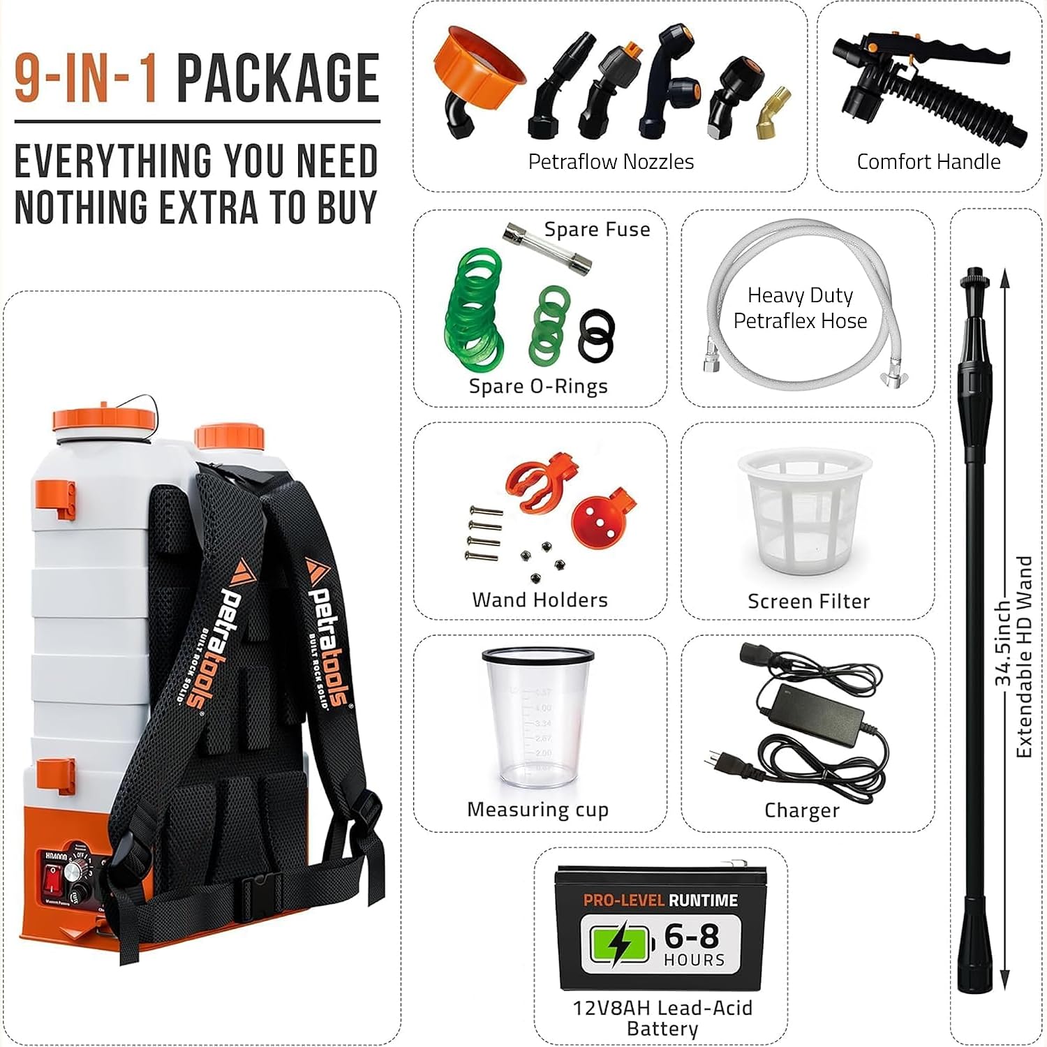 Thumbnail 2 de PetraTools Electric Backpack Sprayer 6-Hour Runtime
