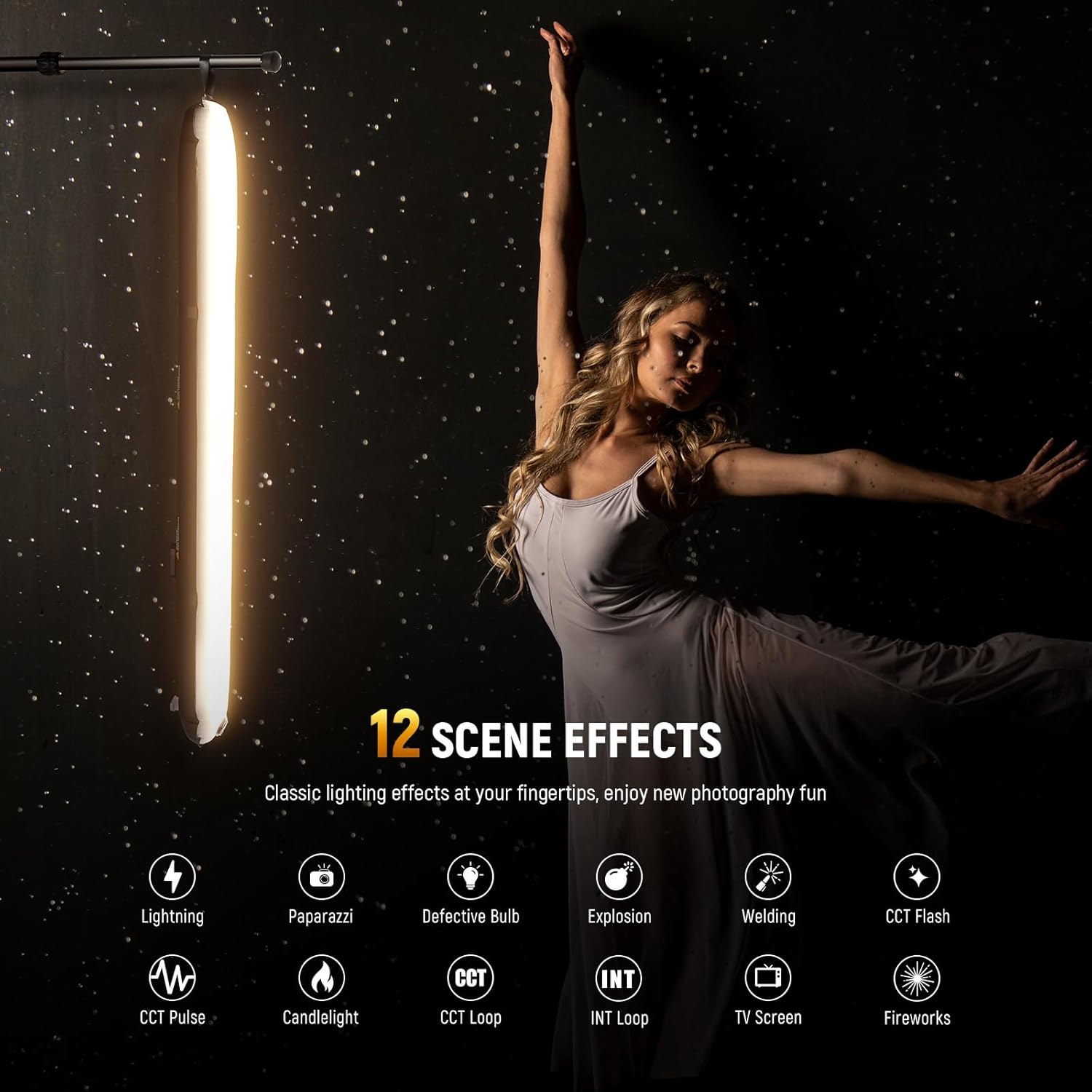 Thumbnail 4 de NEEWER 21W Handheld LED Tube Light (GC21B) – 90cm inflatable bi-colour tube with 2500mAh battery