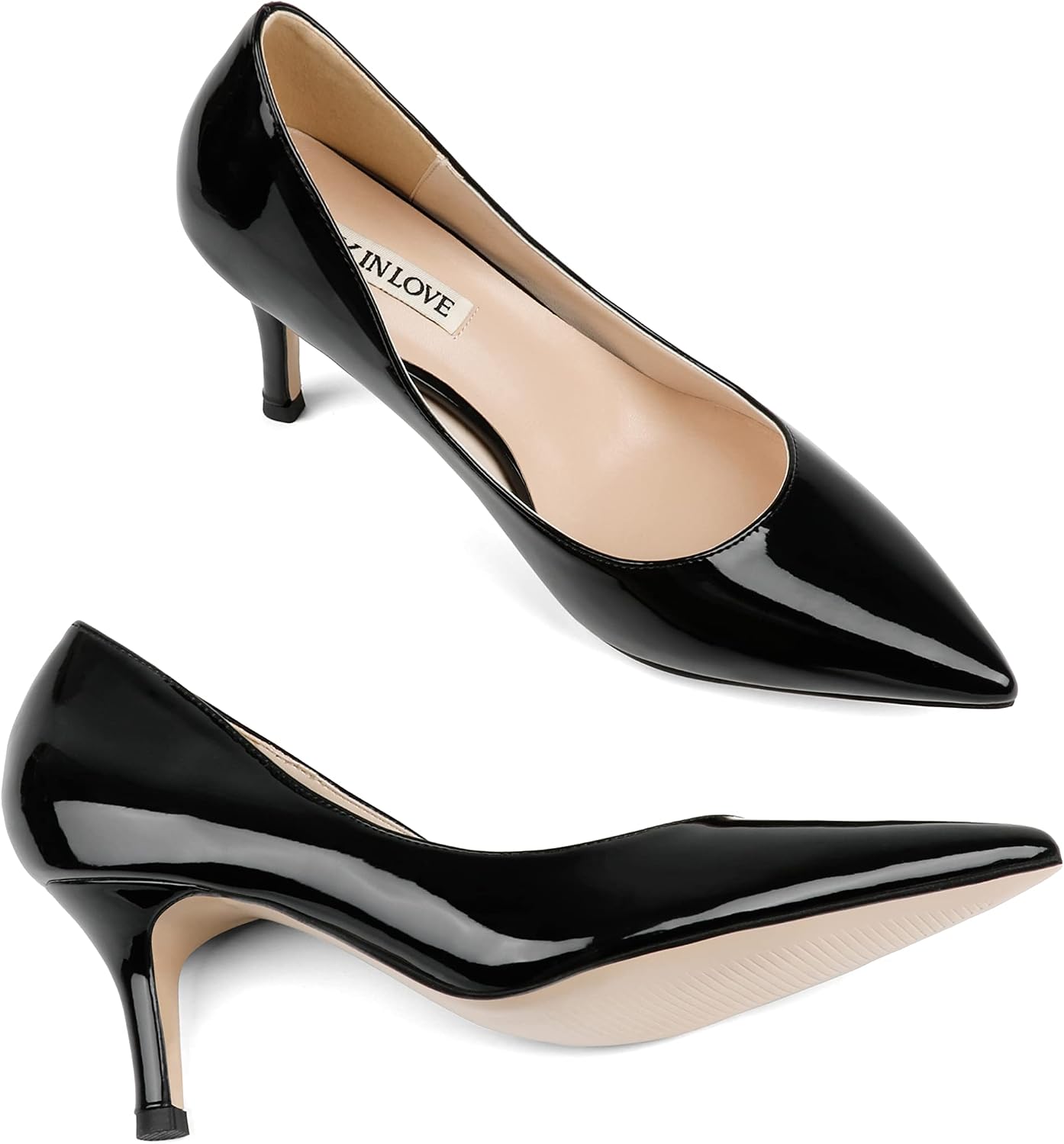 Detalle de JOY IN LOVE Low Heels Pointy Toe Kitten Heel Daily Pumps for Women