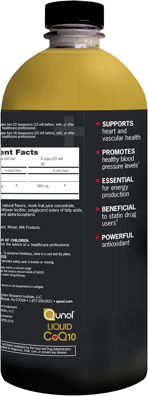 Detalle de Qunol 60000L63 Liquid CoQ10 Supplement, 100 mg, 20 Ounces