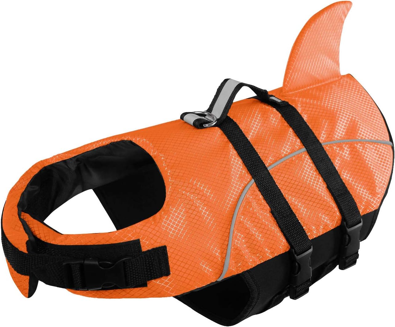 Thumbnail 6 de Queenmore Ripstop Dog Life Jacket Shark Style (Orange, XS) for Small & Medium Breeds
