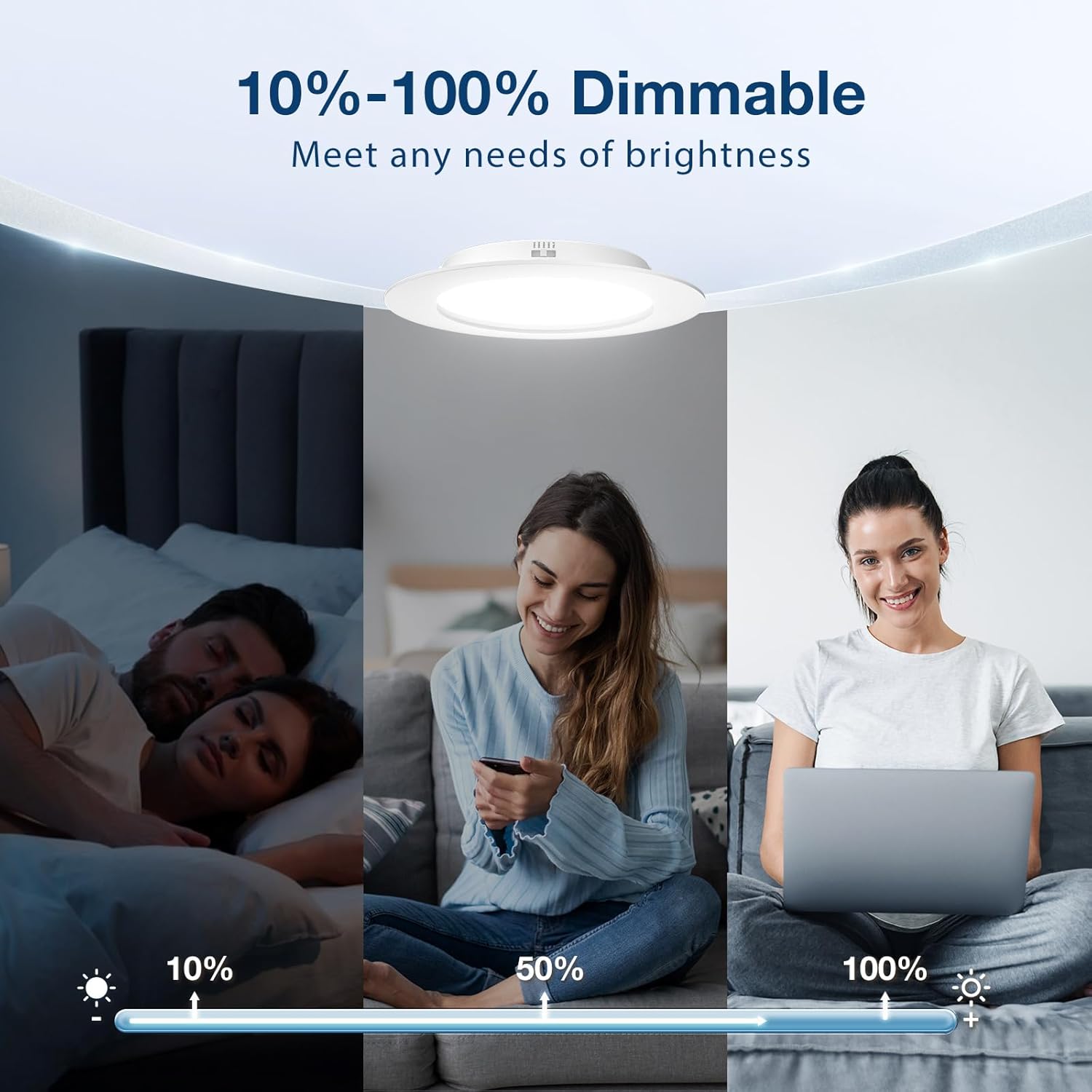 Detalle 2 de Amico 24-Pack 4-Inch 5CCT LED Recessed Lighting with Dimmable 8.5W (60W) Equivalence