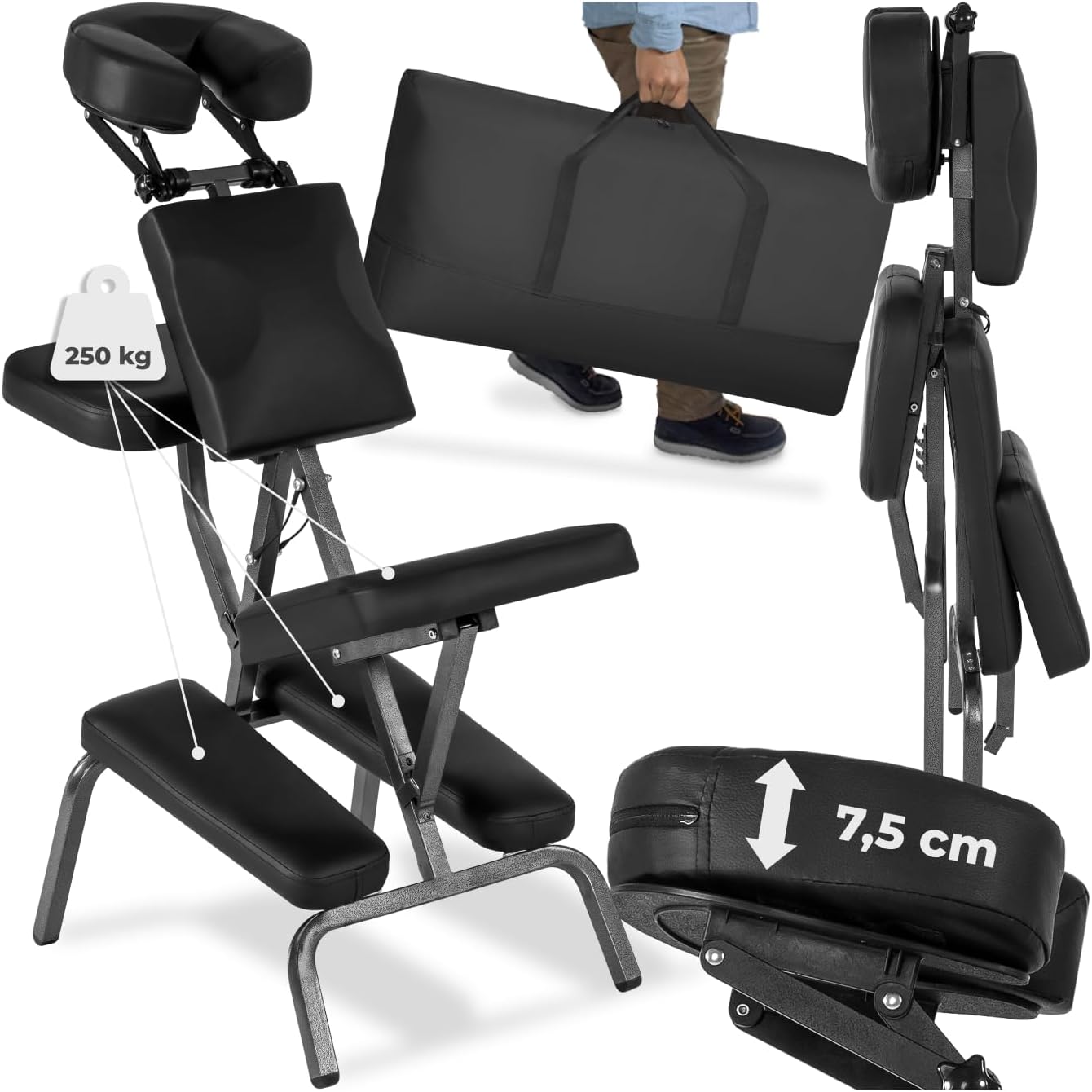 Detalle de TecTake Silla de Masaje Fisioterapia y Rehabilitación 💆♀
