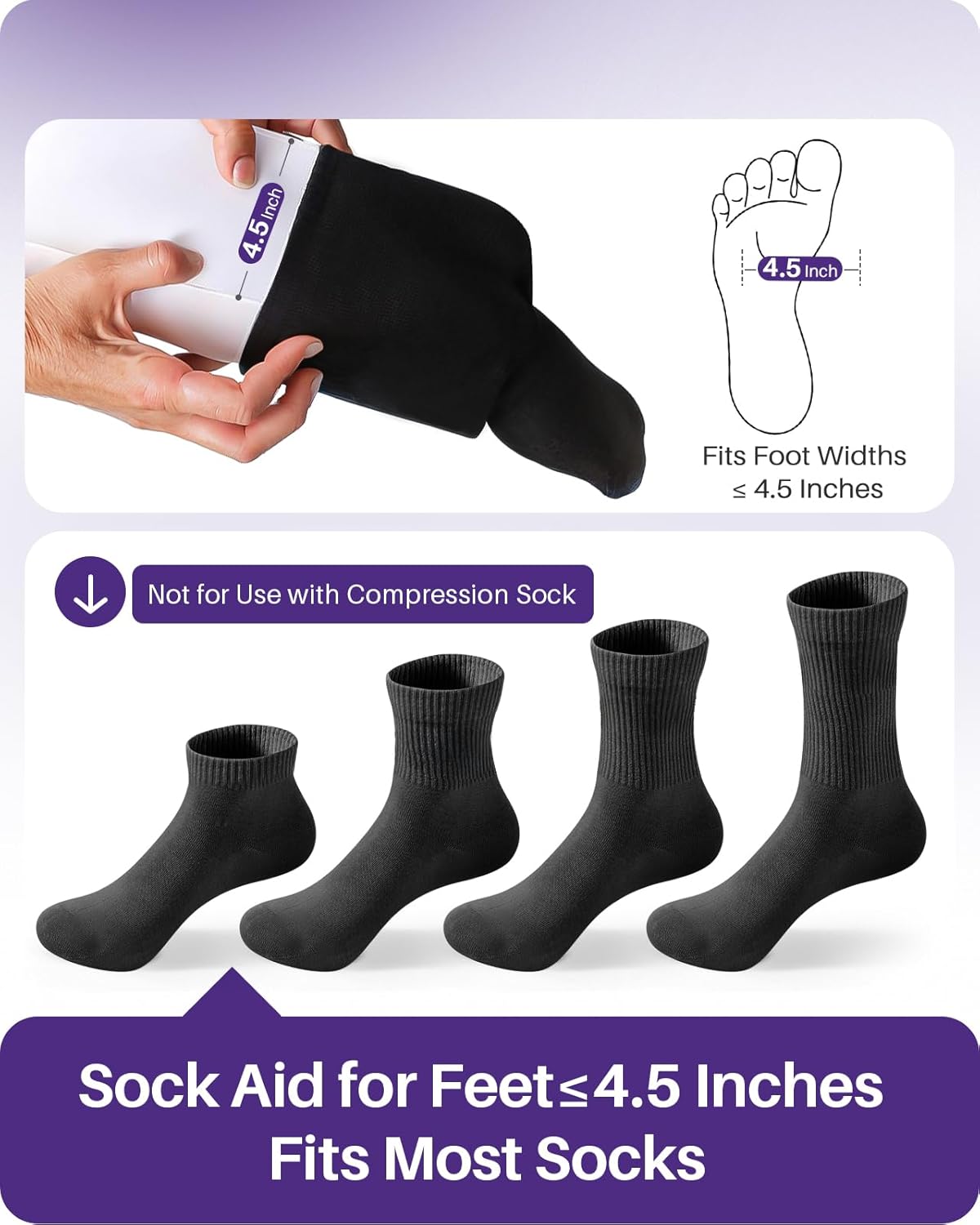 Detalle 2 de KEKOY 4.5-inch Sock Aid with Foam Handles