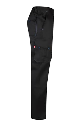 Detalle de VELILLA 103004 Pantalón de Trabajo (Negro y Celeste) – Talla 40