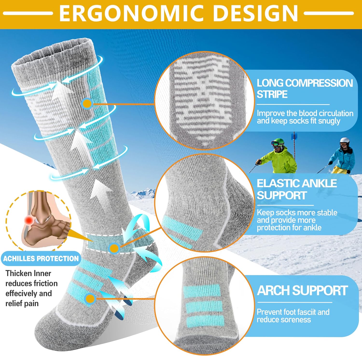 Thumbnail 4 de Anlisim Merino Wool Ski Socks 3-Pack