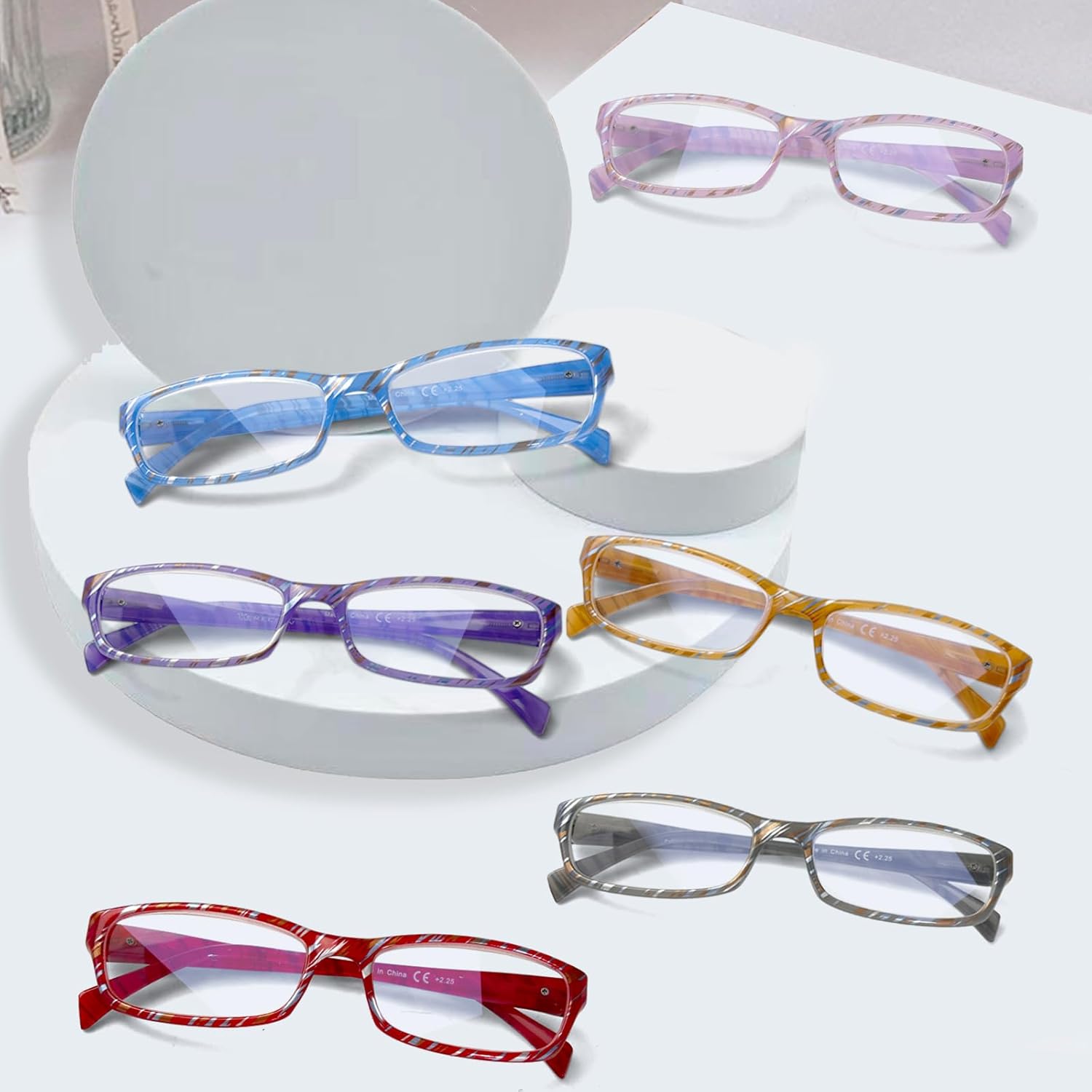 Thumbnail 6 de COJWIS 6er-Pack Lesebrille mit Blaulichtfilter – Federscharnier, leichte Vollrandbrille für Damen