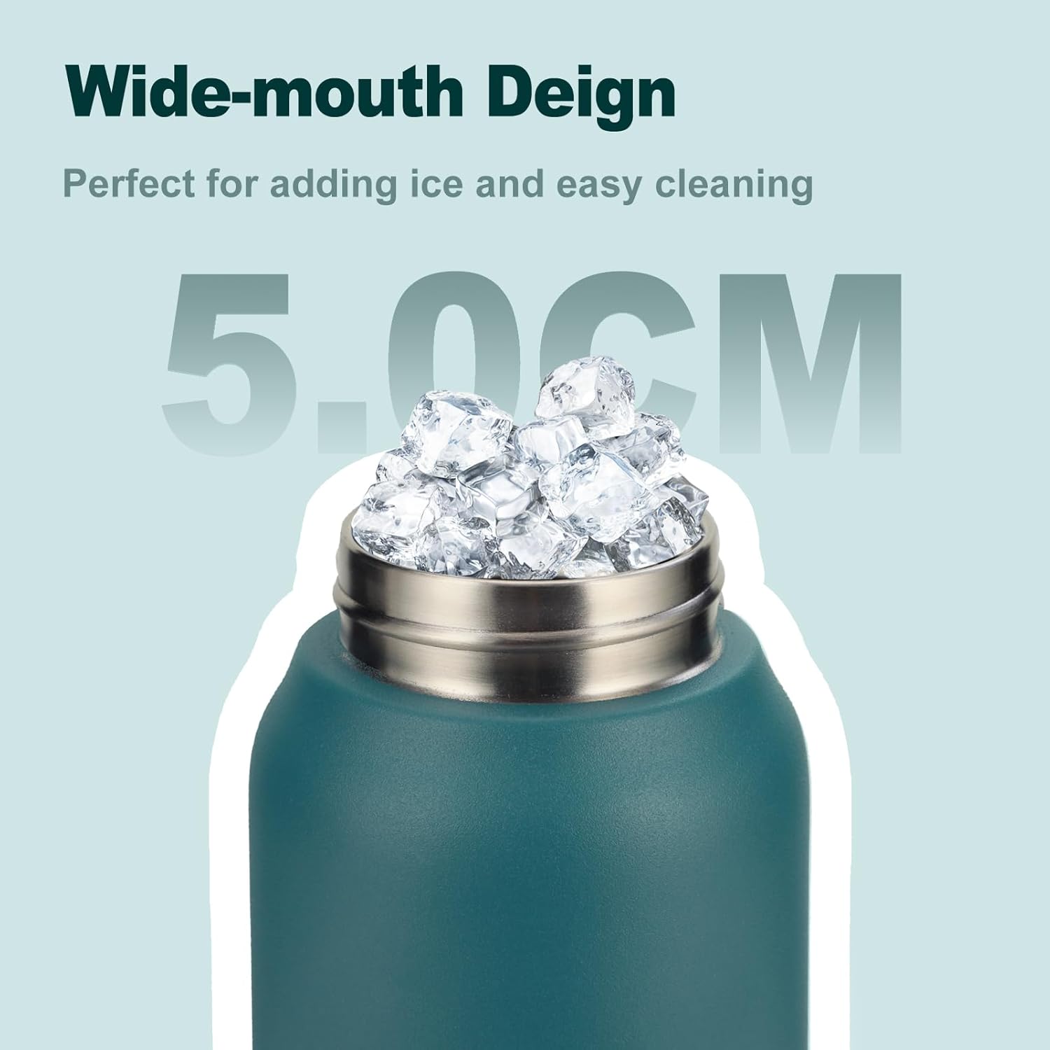Detalle 2 de UZSPACE Stainless Steel Water Bottle 1L (970ml) – Double-Walled, Leakproof & Cold/Hot Insulated