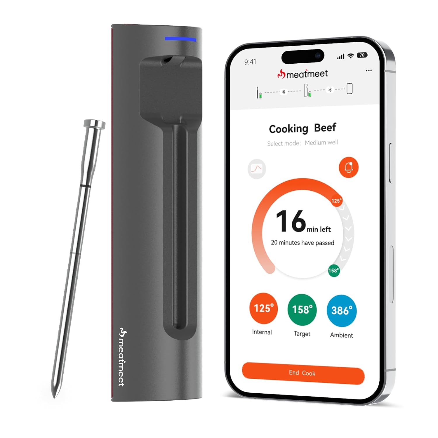 Meatmeet S Pro Bluetooth meat thermometer 6-sensor