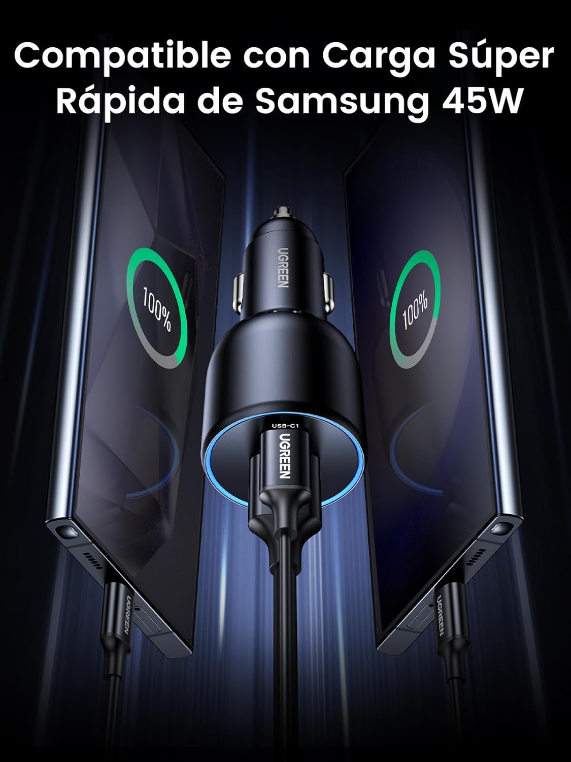 Thumbnail 2 de UGREEN 130W Cargador de Coche USB C 🚗 Carga Rápida