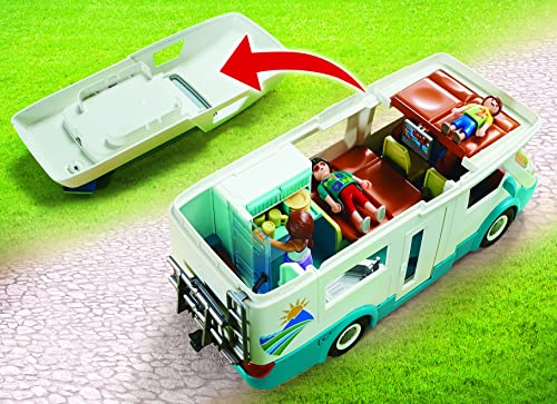 Thumbnail 6 de Playmobil Family Fun 70088 Camping-Car Familial avec Toit Amovible et Accessoires