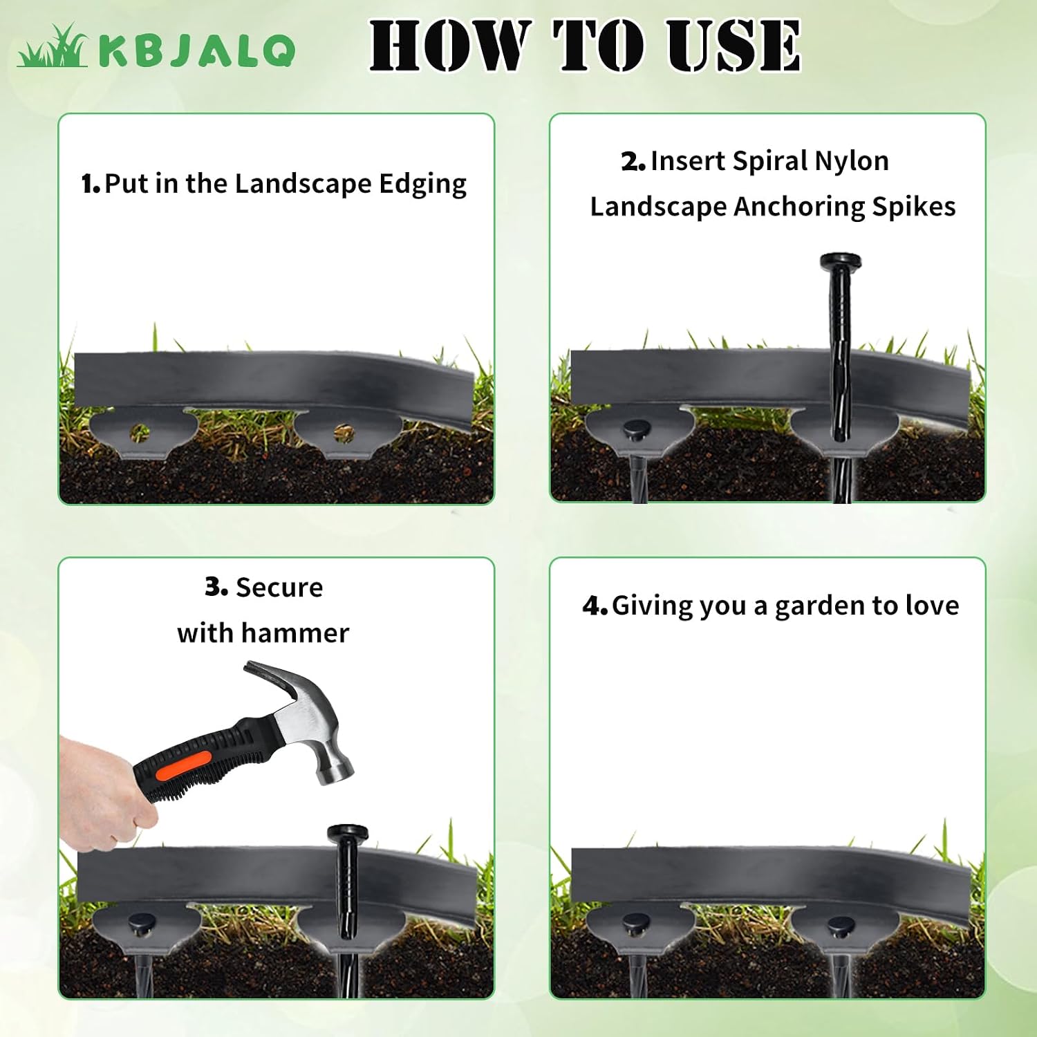 Detalle de KBJALQ Landscape Edging Border, 2-Inch Plastic Garden Edging, 40 ft