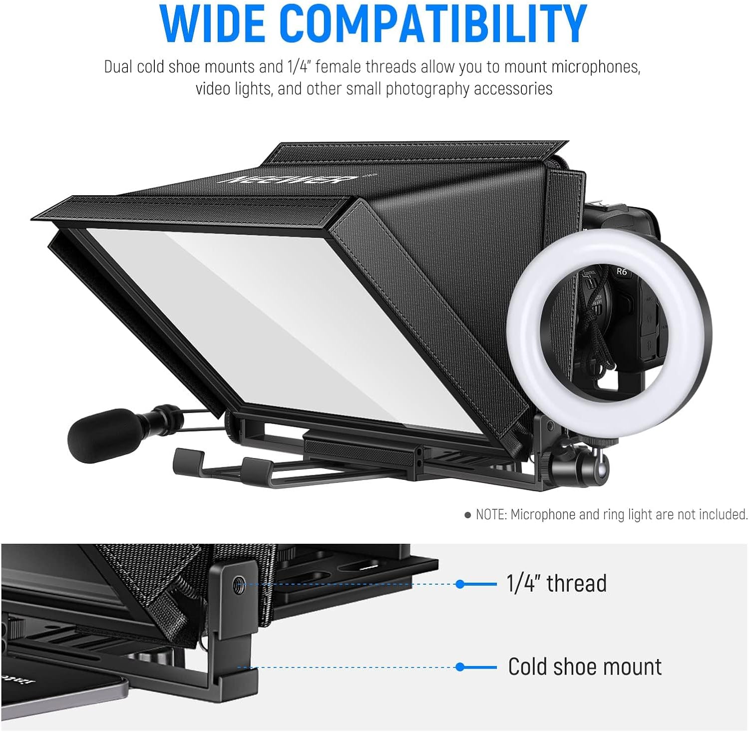Thumbnail 6 de NEEWER X12 14-inch teleprompter for DSLR cameras