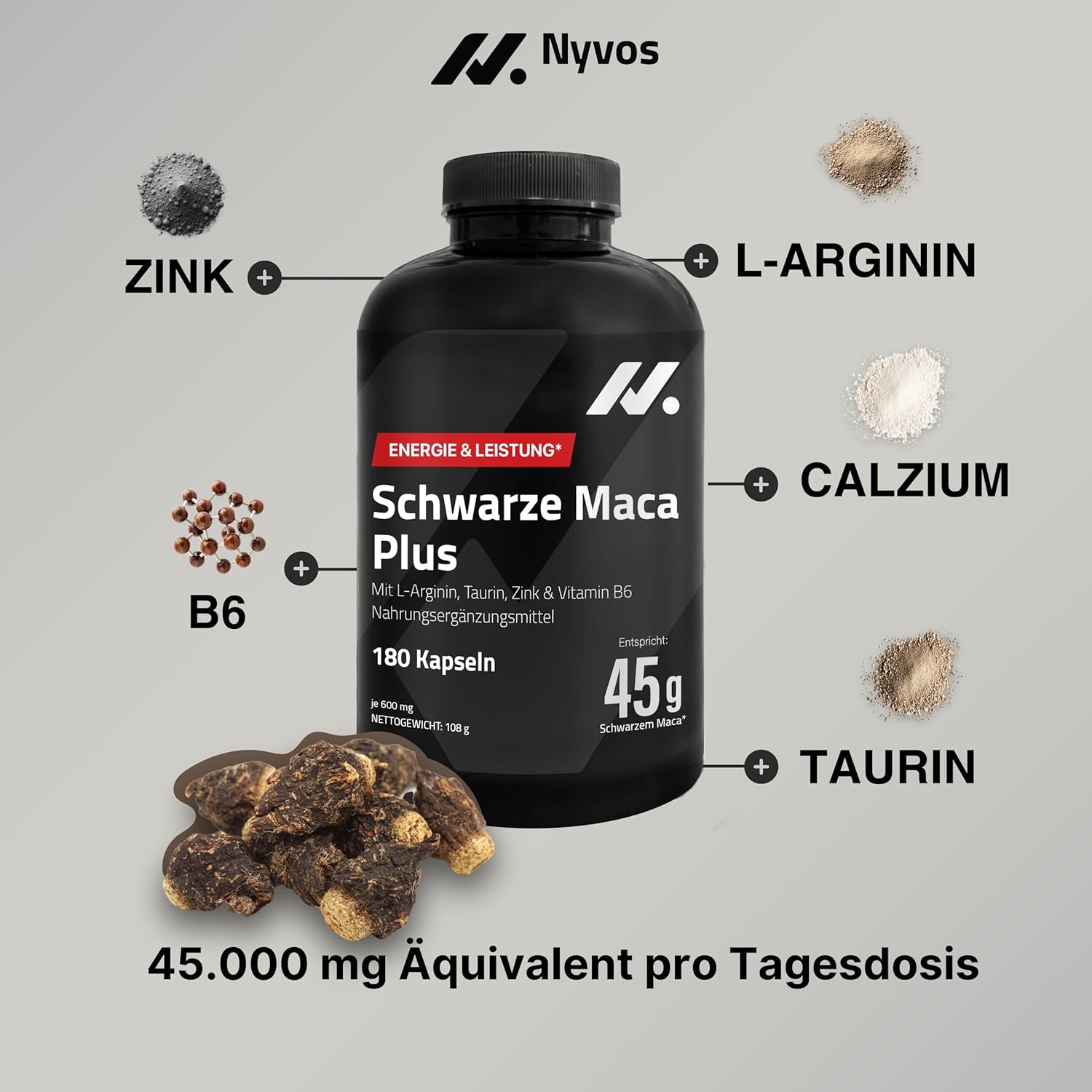 Detalle 2 de Maca Plus 45.000 mg Schwarze Maca