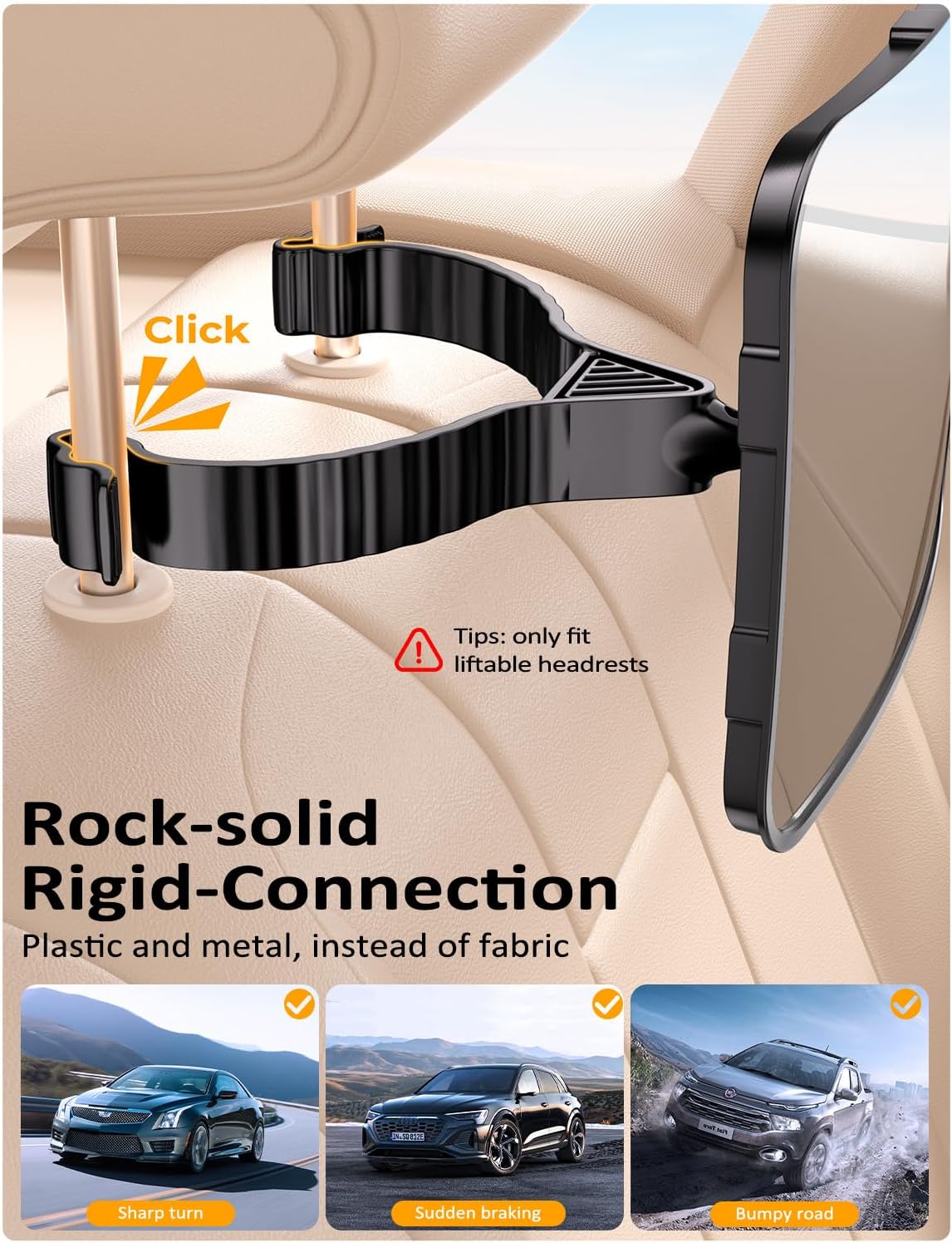 Thumbnail 2 de Mirrorsafe Babyspiegel für den Rücksitz: 360° drehbarer Auto-Rücksitzspiegel mit Hakenclip für Kinder