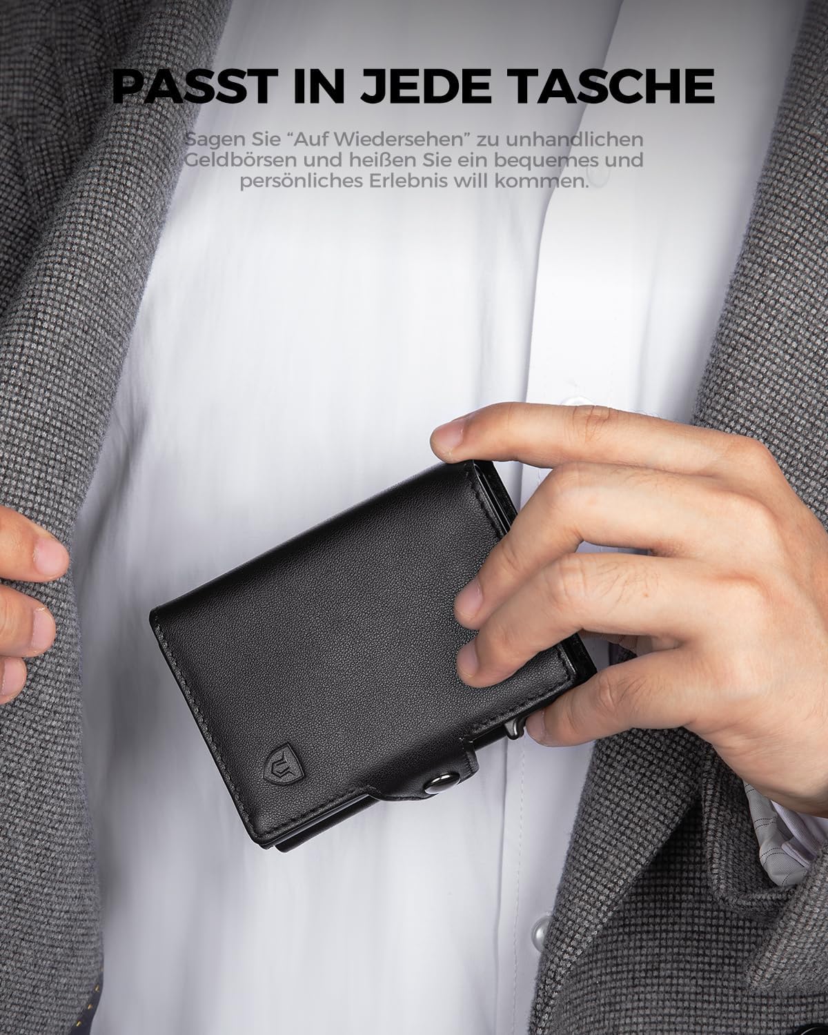 Thumbnail 6 de LORZOR Slim Wallet Herren Geldbörse 10 Karten 👛