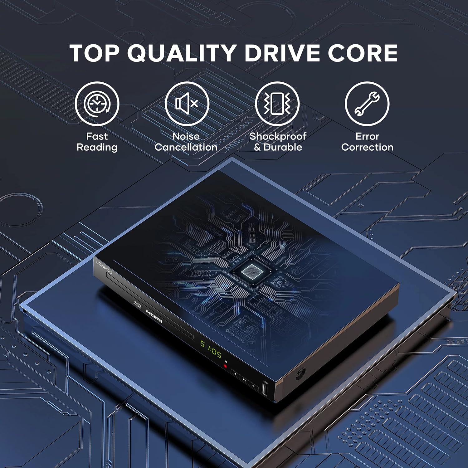 Thumbnail 2 de LONPOO Blu-Ray Player 1080P 📀