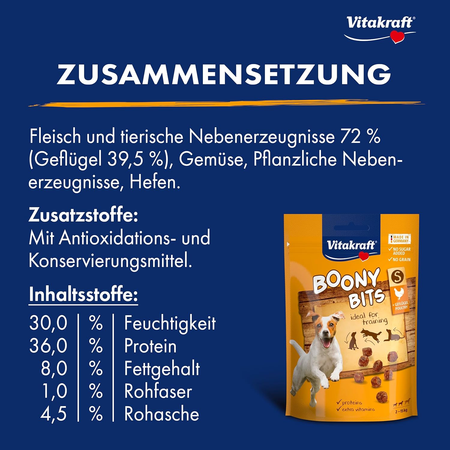 Detalle de Vitakraft Boony Bits S – Fleischige Hundeleckerli fürs Training, 6x55g