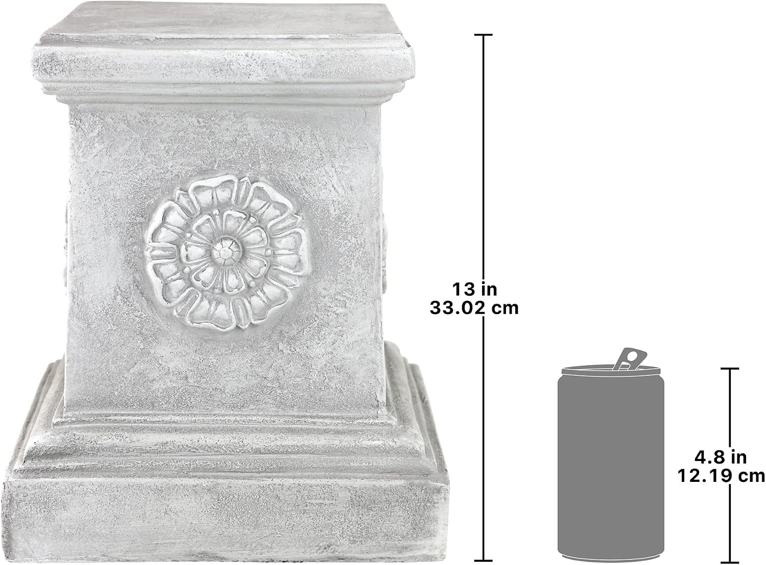 Detalle de Design Toscano CL5194 – postument ogrodowy z rozetą, 33 cm, efekt antycznego kamienia