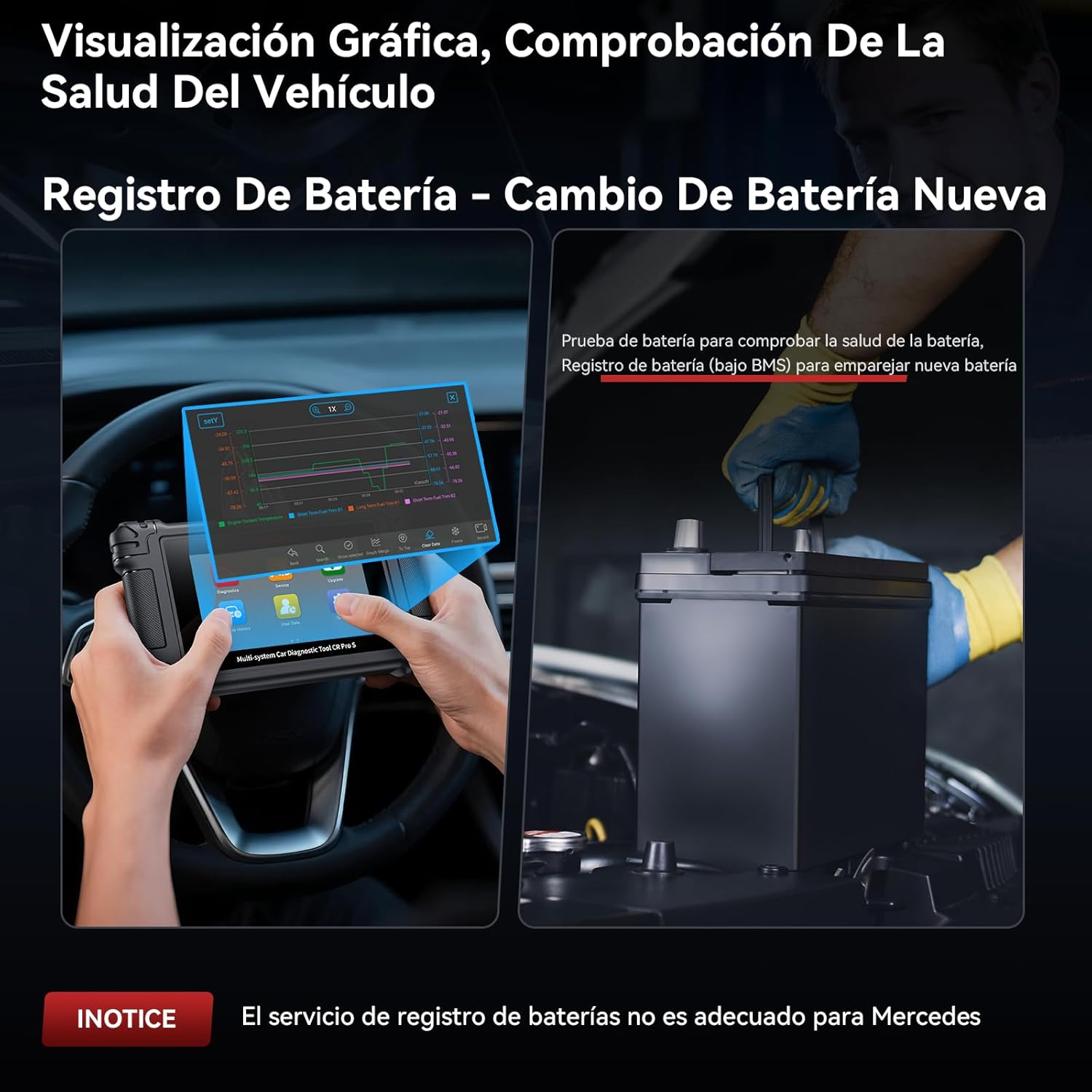 Thumbnail 6 de iCarzone CR Pro S Bidirectional Diagnostic Tool (5-inch touchscreen) for Audi, BMW & VW – 49+ reset services