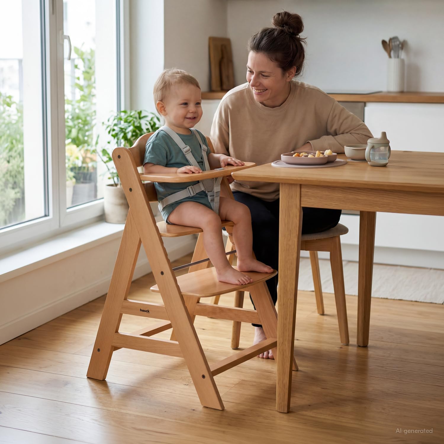Thumbnail 2 de hauck Alpha+ Natural Wooden High Chair – adjustable, sustainable beechwood from FSC forests