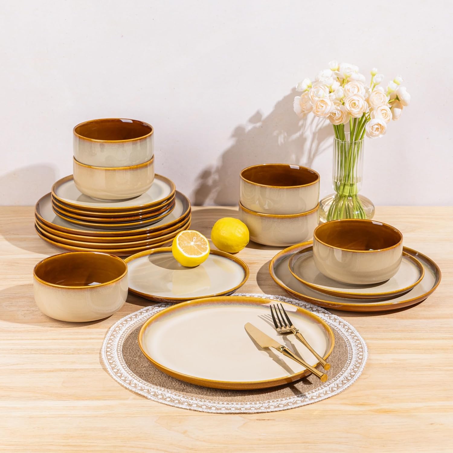 Thumbnail 6 de LeRatio 12-Piece Ceramic Dinnerware Set for 4 (Service for 4) 🍽