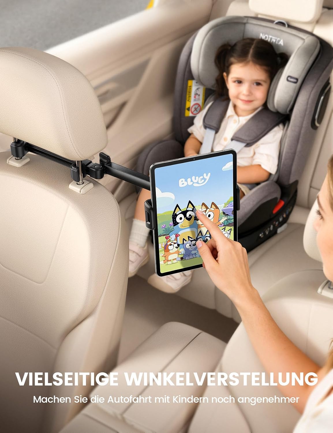 Detalle de Lamicall Tablet Halterung Auto Kopfstütze – ausziehbare, 360° drehbare Tablet-Halterung für Auto