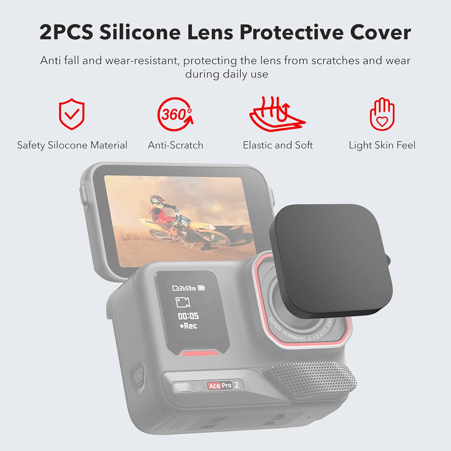 Detalle de SYMIK Small Carrying Case for Insta360 Ace Pro 2: Protective Kit and Compact Travel Case