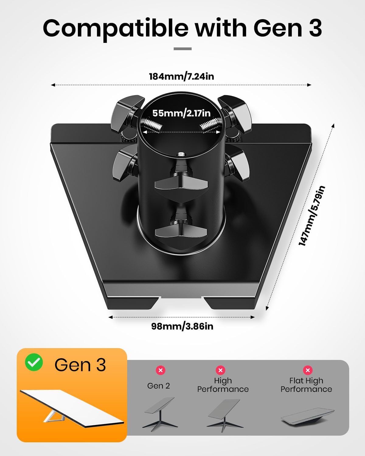 Detalle de Adaptateur de roue Starlink Gen 3 – version améliorée pour montage sur mâts et toitures