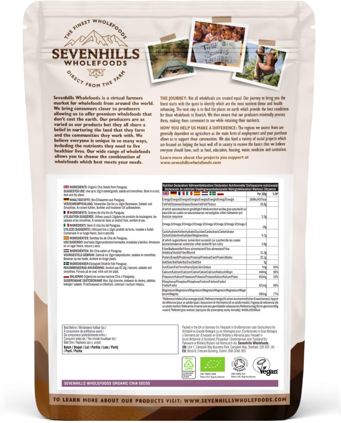 Detalle 2 de Sevenhills Wholefoods Semi di chia 1.8kg 🥗