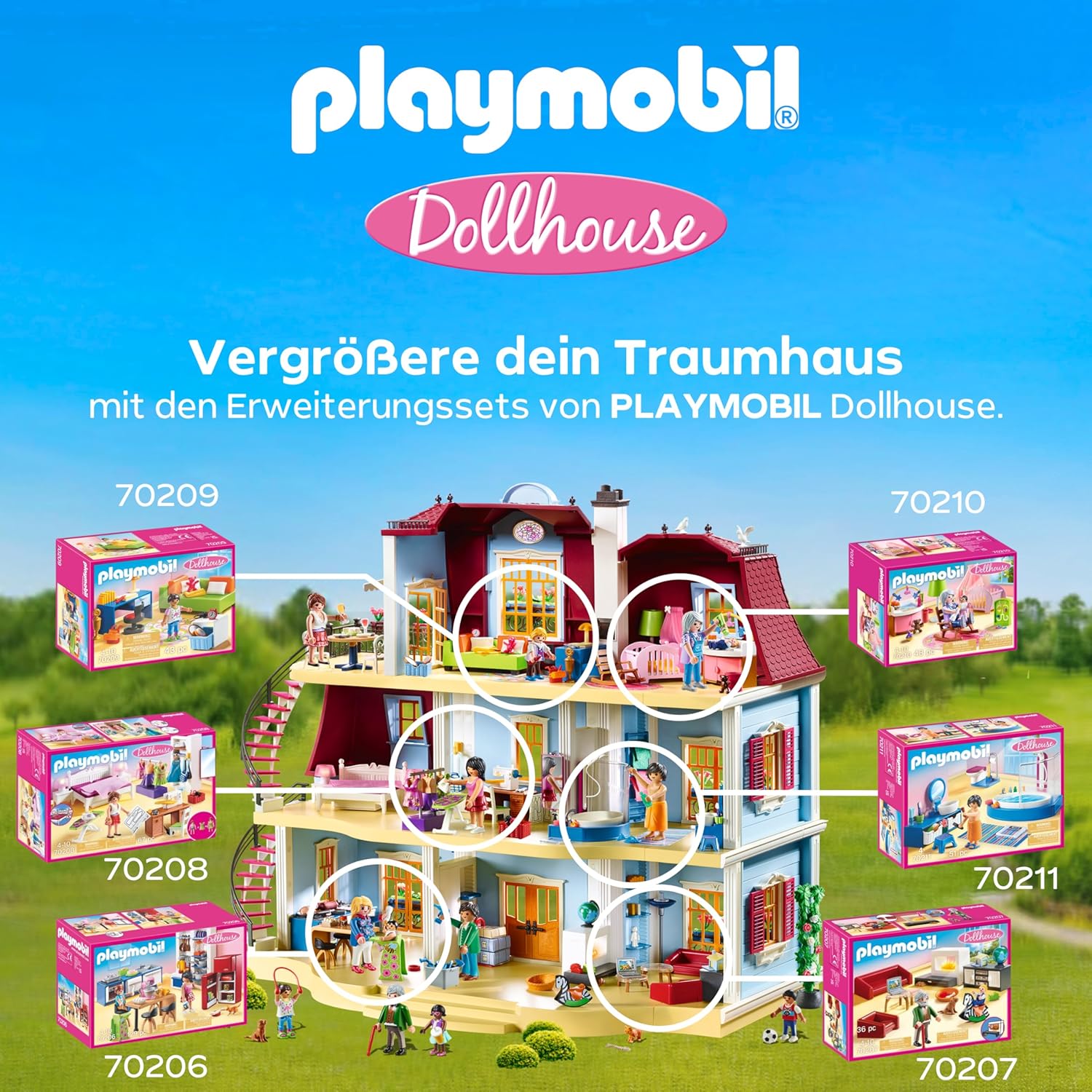 Thumbnail 5 de PLAYMOBIL Dollhouse 70211 Badezimmer (ab 4 Jahren) mit 51-teiligem Zubehör