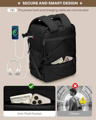 Thumbnail 4 de ZHXX mochila de viaje 40x30x20 (cabina avión, portátil 14") con bolsillo antirrobo y funda de seguridad