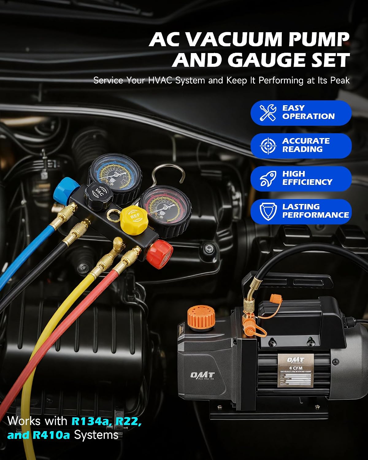 Detalle 2 de Orion Motor Tech 1/3 hp 4 cfm AC vacuum pump kit