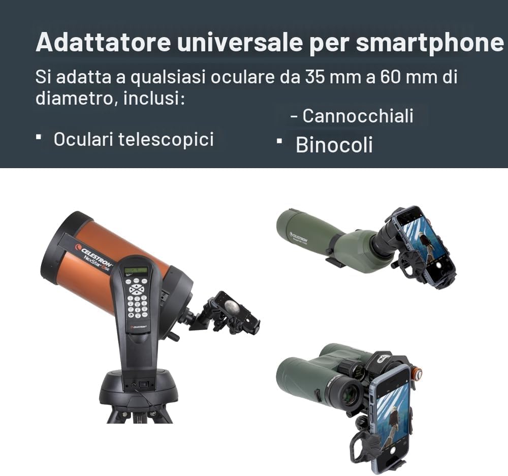 Detalle 2 de Celestron 81055 NexYZ: adattatore universale smartphone a 3 assi per digiscopia