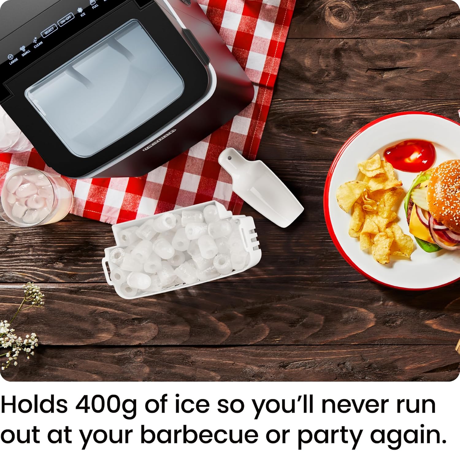 Thumbnail 4 de ICEMAN Dual-Size Countertop Ice Maker (Portable) – Large & Small Ice, Self-Cleaning