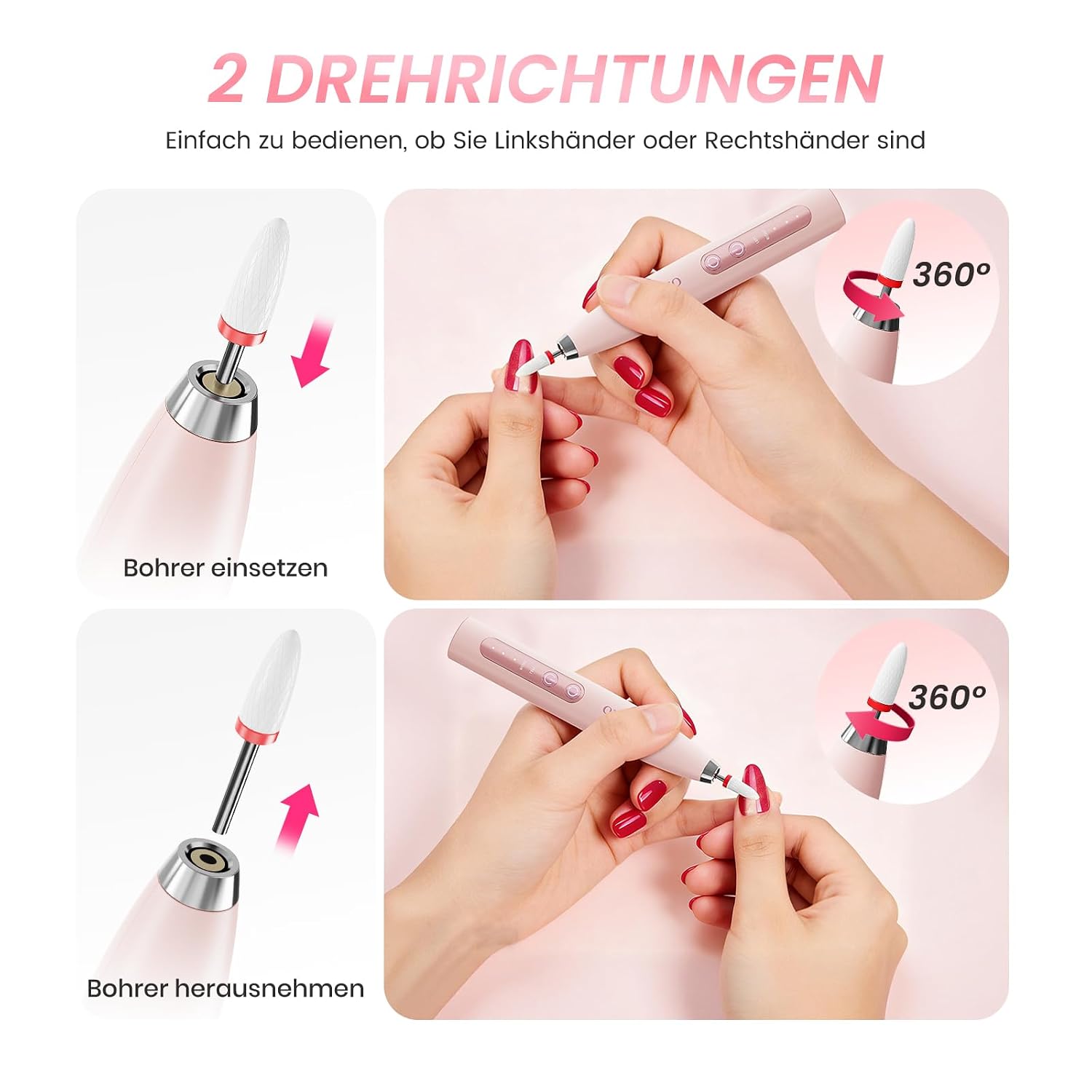 Detalle de 15 in 1 Kabellose Nagelfeile mit 35000 U/min – DOCOCO Nagelfräser für Gelnägel
