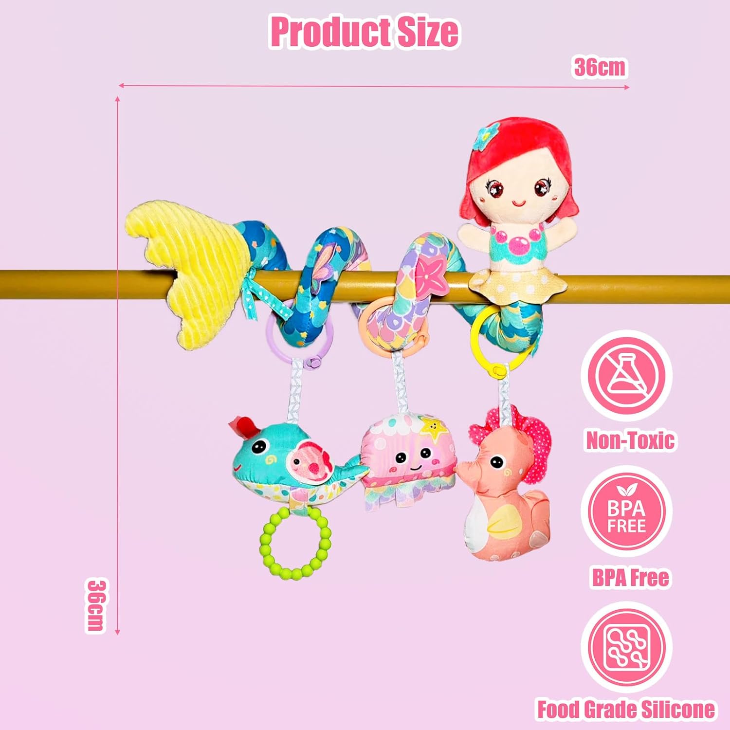 Thumbnail 2 de Gdbykds Spiral Pram Toys for Babies 0-6 Months — 4-in-1 Separable Activity Spiral Toy for Pram, Car Seat and Stroller