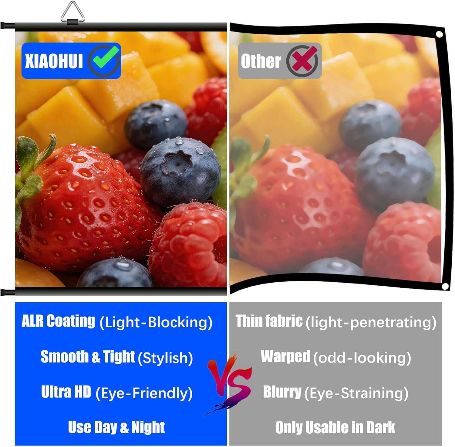 Thumbnail 3 de XIAOHUI 84 inch Portable ALR Projector Screen for Indoor and Outdoor Use