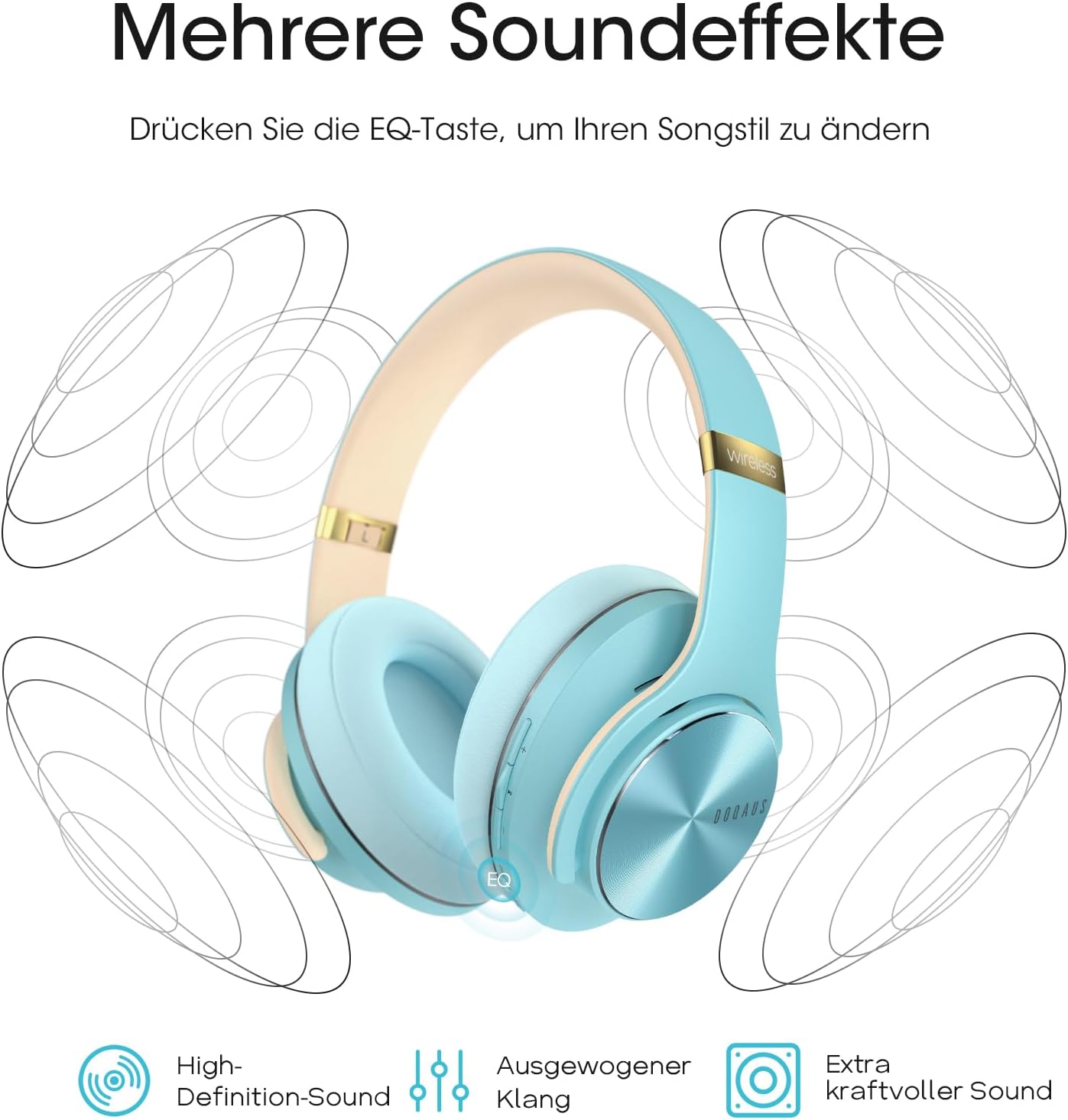 Thumbnail 3 de DOQAUS Bluetooth Over-Ear Kopfhörer Care 1 mit Mikrofon, faltbar – bis zu 90 Std. Spielzeit