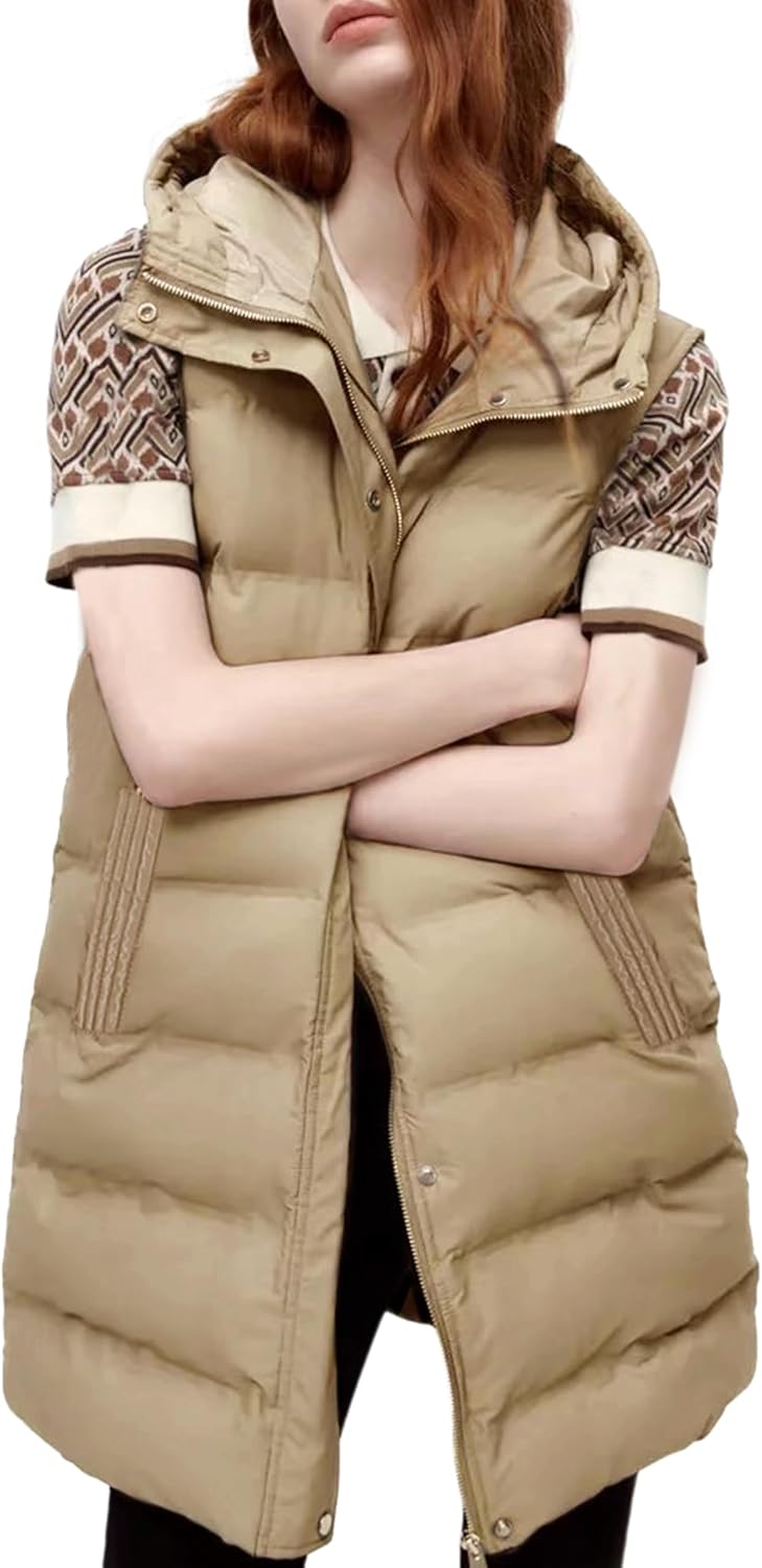 Thumbnail 6 de Tanming Women's Long Puffer Vest with Removable Hood