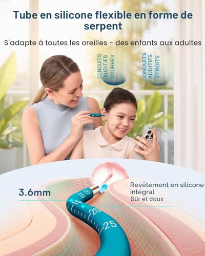 Detalle de Bebird Earsight Ultra Détartrant pour Oreilles avec 5G-WLAN et Otoscope HD 1080P – kit complet