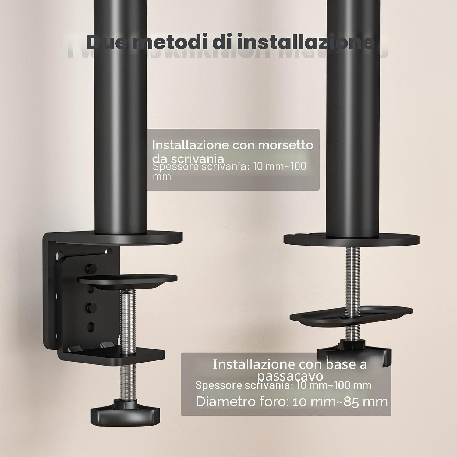 Thumbnail 6 de BONTEC Braccio Monitor Singolo con Morsetto per schermi 13–32" VESA 75x75–100x100
