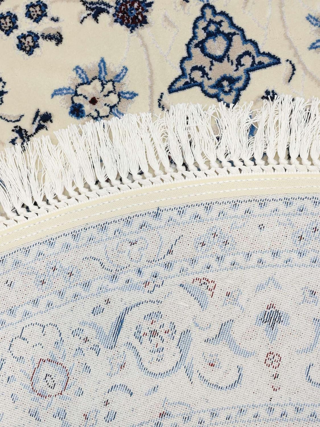 Thumbnail 6 de RugVista Nain Emilia Round Rug, Ø 150 cm, Cream White and Blue